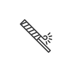 Firecracker rocket line icon. linear style sign for mobile concept and web design. Fireworks, petard outline vector icon. Symbol, logo illustration. Pixel perfect vector graphics