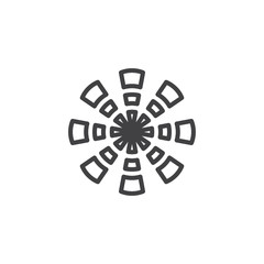 Bursting firework line icon. linear style sign for mobile concept and web design. Firework explosion outline vector icon. Symbol, logo illustration. Pixel perfect vector graphics