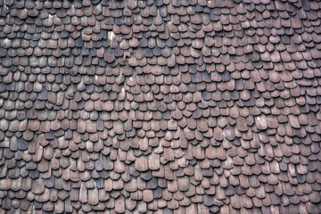 Close up : Old Wooden Roof in Northern Thai Temple