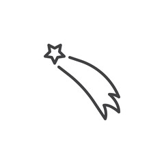 Fototapeta premium Flying star line icon. Firework bursting linear style sign for mobile concept and web design. shooting star outline vector icon. Symbol, logo illustration. Pixel perfect vector graphics