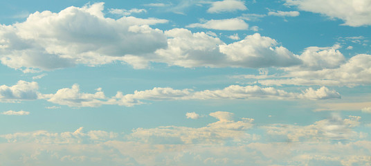 Blue sky clouds background. Beautiful landscape with clouds on sky