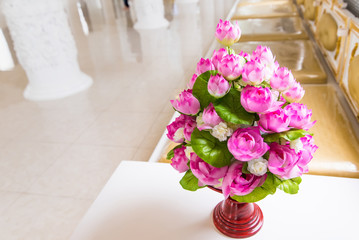 Bright and beautiful colors of plastic flowers.Thailand