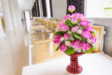 Bright and beautiful colors of plastic flowers.Thailand