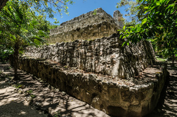 Fototapeta na wymiar San Miguelito Archaeology Site in Cancun, Mexico