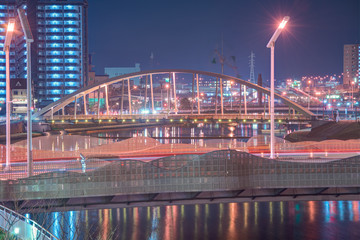 Obraz premium 鉄の橋夜景（福岡県北九州市）