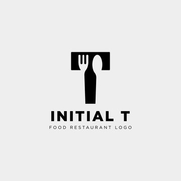 initial t food equipment simple logo template vector icon abstract