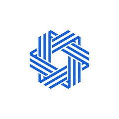 Unique New Geometric Design Icon Symbol Logo for technology business health company with modern high end look