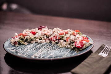 menu salad plate hookah smoke relaxation rest restaurant cafe plate