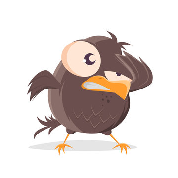 funny illustration of an angry cartoon bird