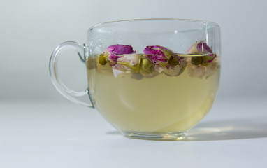 Tea EvaDia Mei Gui Hua Bao, Rose buds close-up. Flower and herbal tea, Mei Gui Hua. This category can also be called herbal infusions, or tisanes.