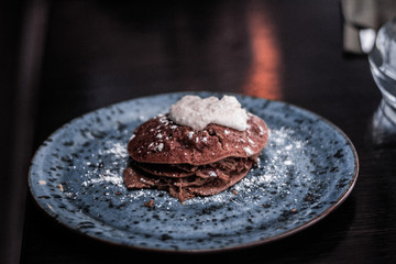 menu restaurant cafe pie cake pancakes food plate