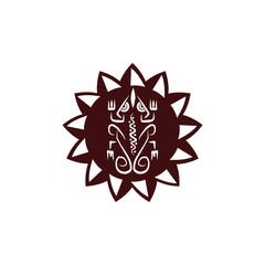 Aboriginal art logo design vector template