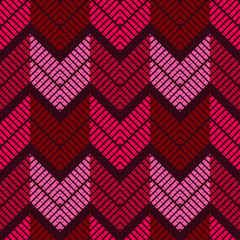 Trendy seamless pattern designs. Mosaic of zigzag with the old texture. Vector geometric background. Can be used for wallpaper, textile, invitation card, wrapping, web page background.