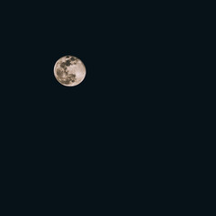 Full moon on a black background