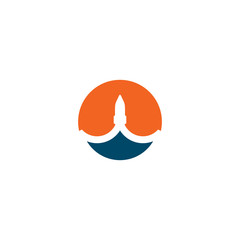 Rocket icon logo design vector template