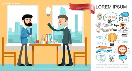 Flat Business Idea Concept