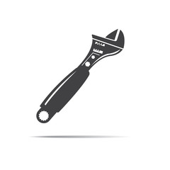 Wrench icon on the white background. Tool isolated icon