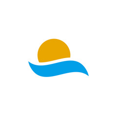 Wave icon logo design vector template