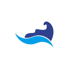 Wave icon logo design vector template