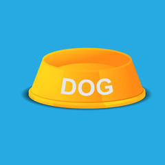Empty dog food bowl dish vector illustration.