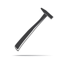 Hammer icon isolated on white background. One of Construction Materials