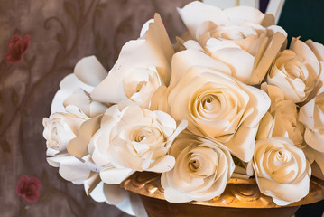 Rose hand made from paper for background
