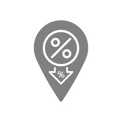 Discount,price,sale, shopping,offer,  business product discount grey color icon
