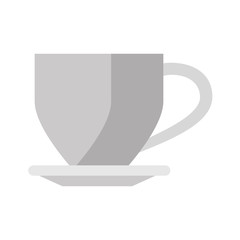 Coffee cup warm on plate isolated
