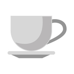 Coffee cup warm on plate isolated
