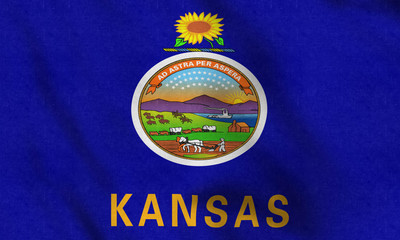 USA Flag of Iowa gently waving in the wind