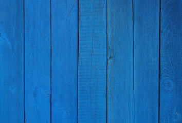 Naklejka premium Blue wooden vintage boards. Old painted wood abstract background.