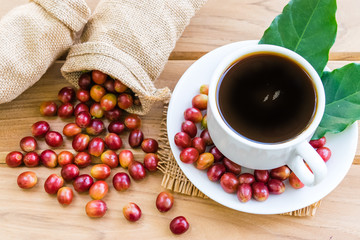 Red ripe coffee beans