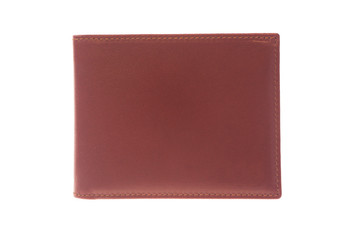 red leather wallet isolated on white background