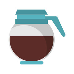 Coffee pot full hot drink isolated