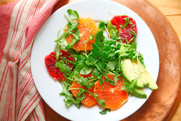 Overhead of fresh orange salad