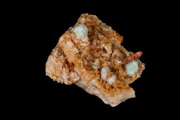 Obraz premium Macro stone Apophyllite mineral on black background