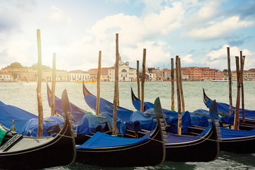 Obraz na płótnie Canvas Venice, Boats before square San Marco. Un Italy