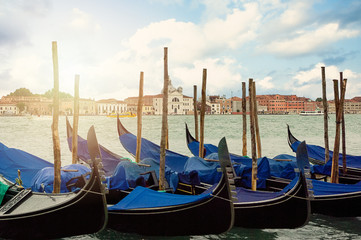 Venice, Boats before square San Marco. Un Italy