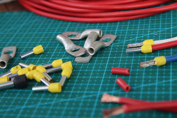 electric wire tips on the table