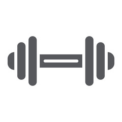 Dumbbell glyph icon, exercise and gym, barbell sign, vector graphics, a solid pattern on a white background.