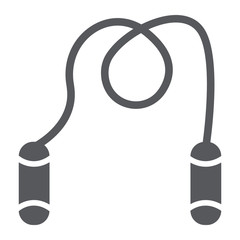 Jumping rope glyph icon, fitness and equipment, skipping rope sign, vector graphics, a solid pattern on a white background.