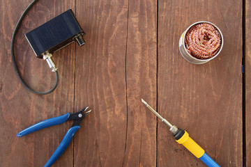electronics repair tool on the table top view