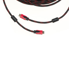 network cables connected to a switch for computer Isolated on the white background.