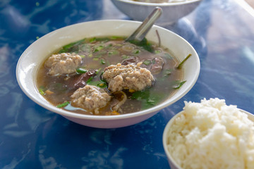 pork and blood soup with rice