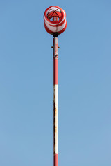 windsock against blue sky