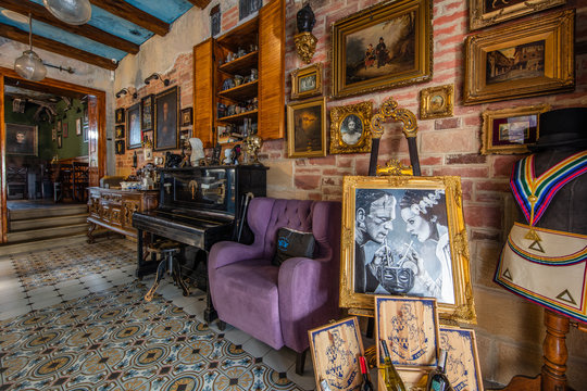 Interior of Doctor Faust restaurant in Lviv