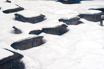 Gypsy Snow Village near Gulmarg hill station World's highest gondola ride is attractions for tourism summit to activities like skiing, ski bikes in Baramulla, Srinagar, Jammu and Kashmir, India © pomphotothailand