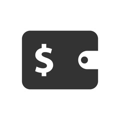 dollar sign wallet with clasp vector icon isolated on white background. wallet flat icon for web and ui design