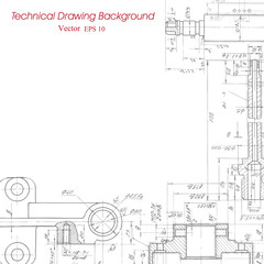Mechanical Engineering drawing . Technical drawing background