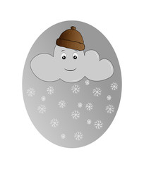 cloud with snowflakes